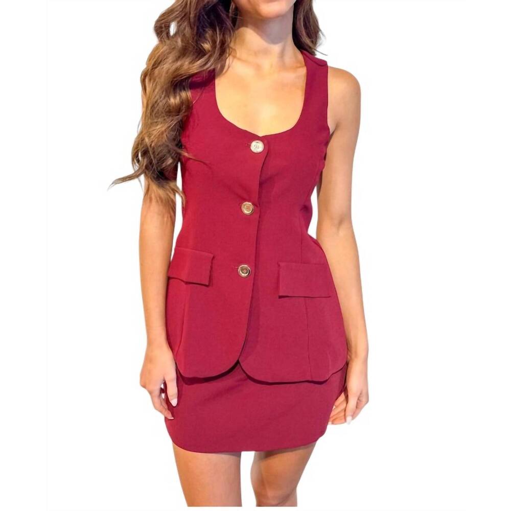 NEW ADELINE victoria mini skirt in crimson